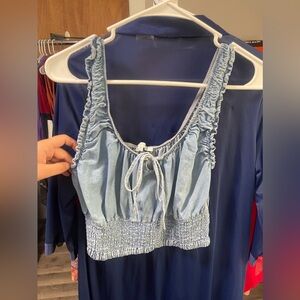 Denim Colored Cropped Tanktop